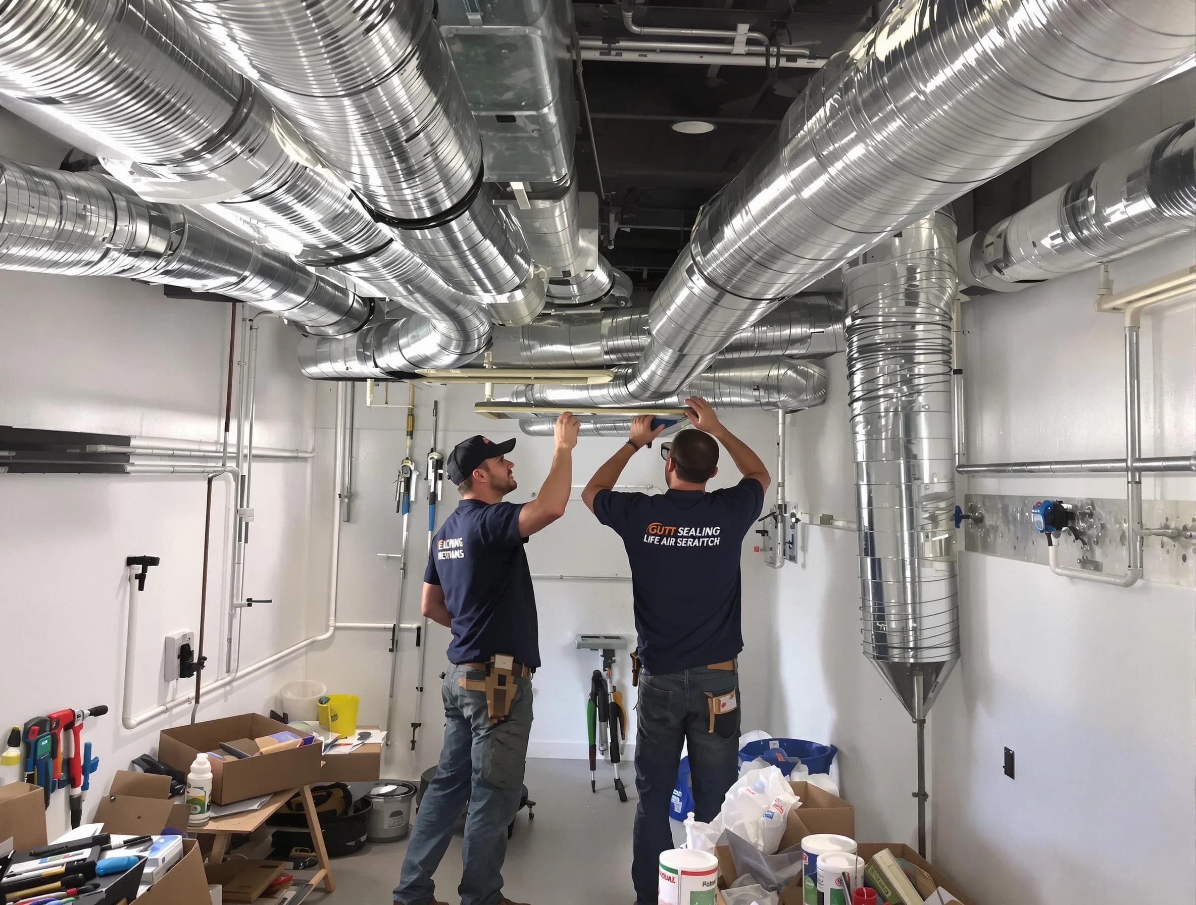 Gloucester Air Duct Cleaning technician applying professional duct sealing solutions in Gloucester