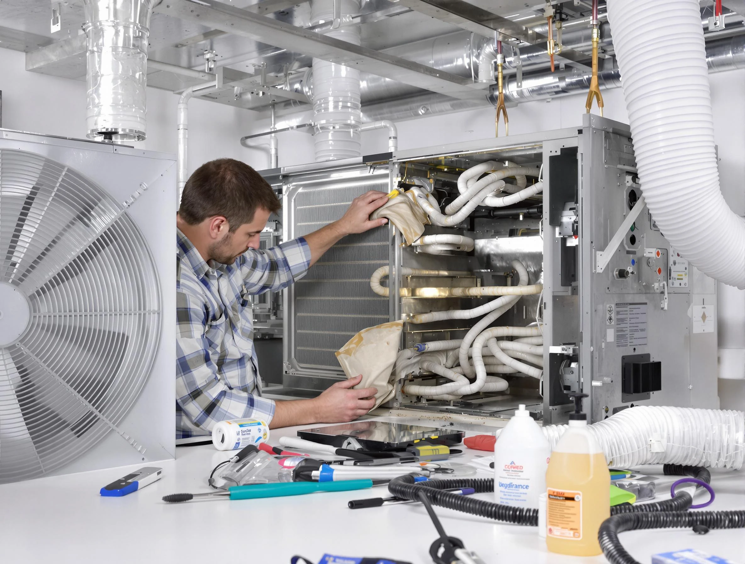 Gloucester Air Duct Cleaning specialist performing precision AC coil cleaning in Gloucester