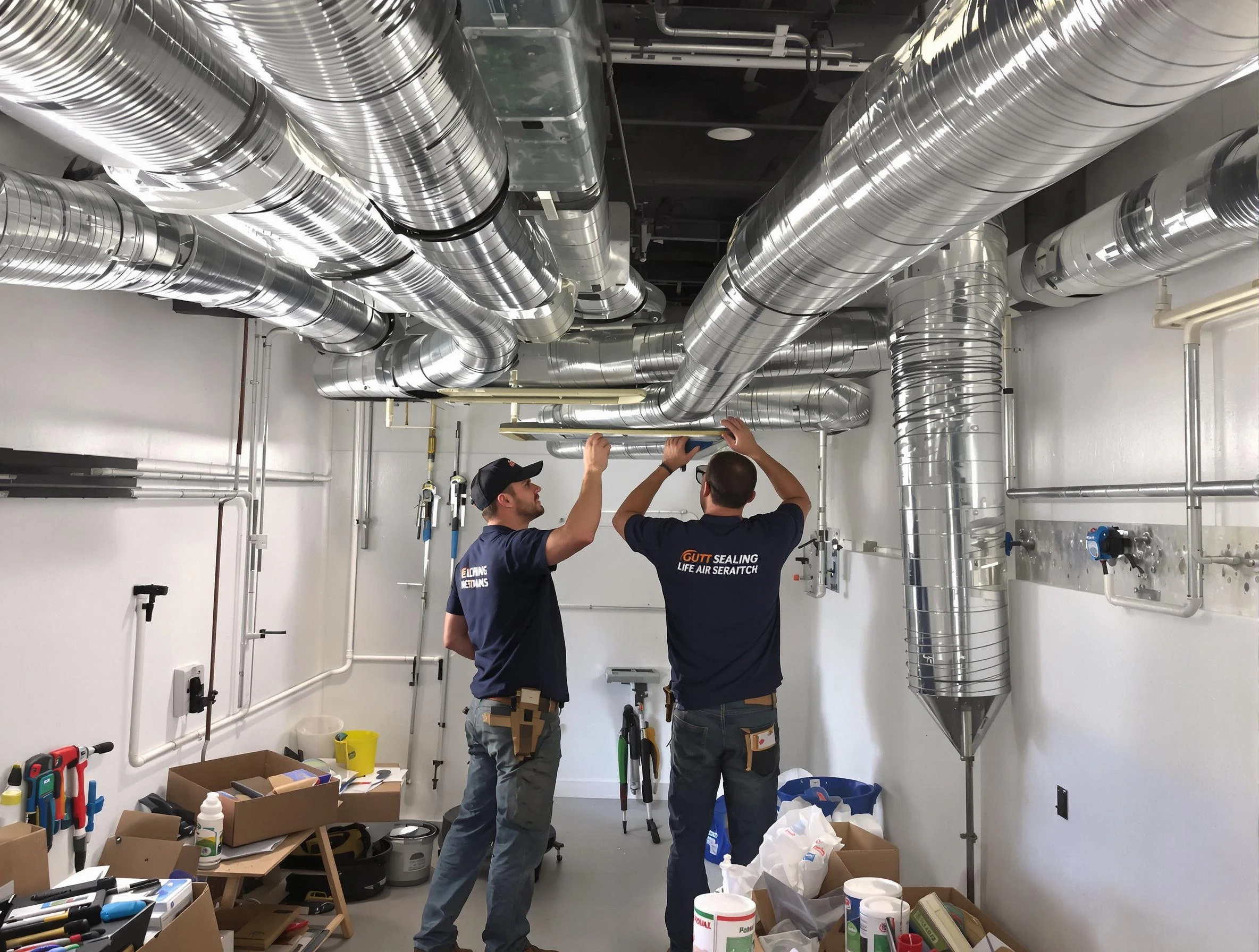 Gloucester Air Duct Cleaning technician applying professional duct sealing solutions in Gloucester